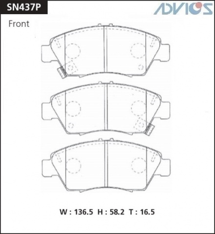 Колодки тормозные перед (F) HONDA CIVIC ES9 (01-05), CIVIC FD3 (05-11)