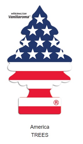Ароматизатор подвесной картон ёлочка 'Американский флаг' (Vanilla Pride)